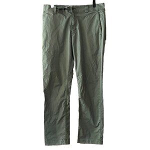 Outdoor Research Men's Size 32 Pine Green Belted Cotton Blend Pants 32" x 29"